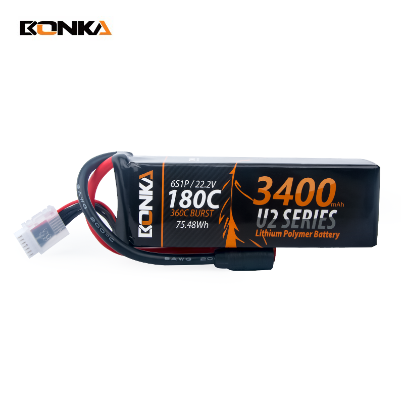 BONKA 3400mAh 180C 6S LiPo Battery for RC Helicopter